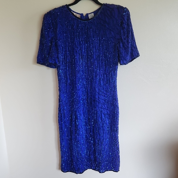 Laurence Kazar Dresses & Skirts - Vintage Laurence Kazar New York, Silk Beaded Dress, Size S